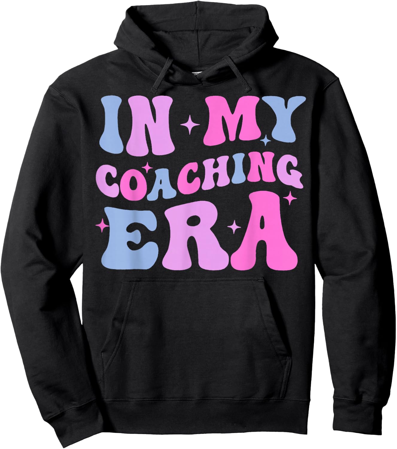 In My Coaching Era Retro Groovy Hoodie - Hoodie | Black