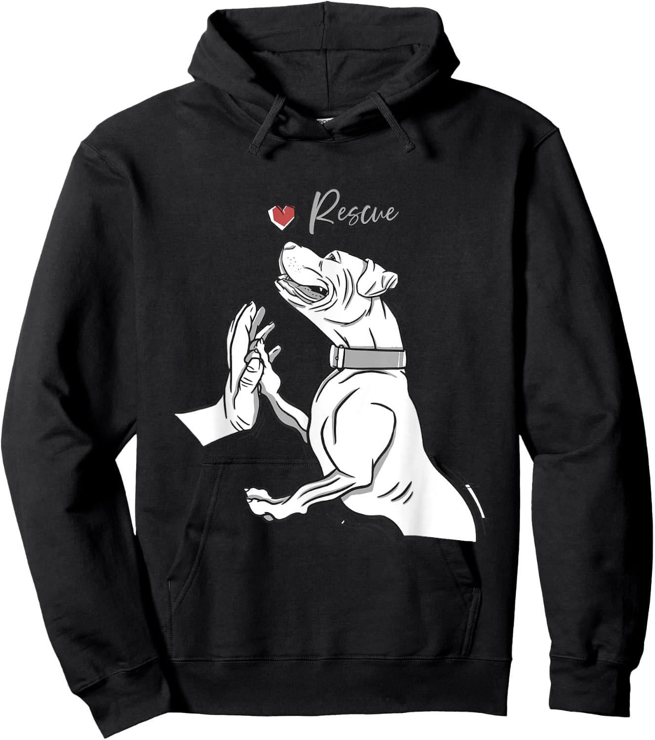 Rescue Pitbull Dogs Lover Animal Rescue Hoodie - Hoodie | Black