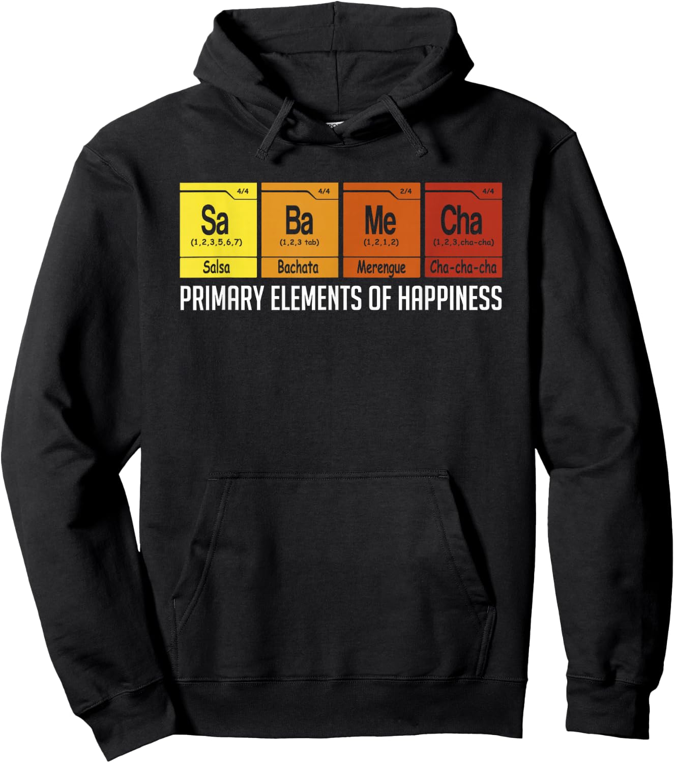 Salsa Dance Elements Salsa Bachata Merengue Cha-Cha-Cha Hoodie - Hoodie | Black