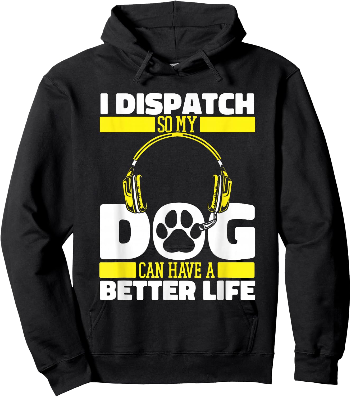 Police Dog - Gold Thin Yellow Line Emergency Dispatcher Hoodie - Hoodie | Black