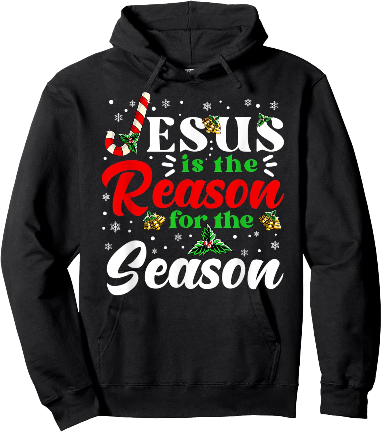 Jesus Is The Reason For The Season Christmas X Mas Christian Hoodie - Hoodie | Black