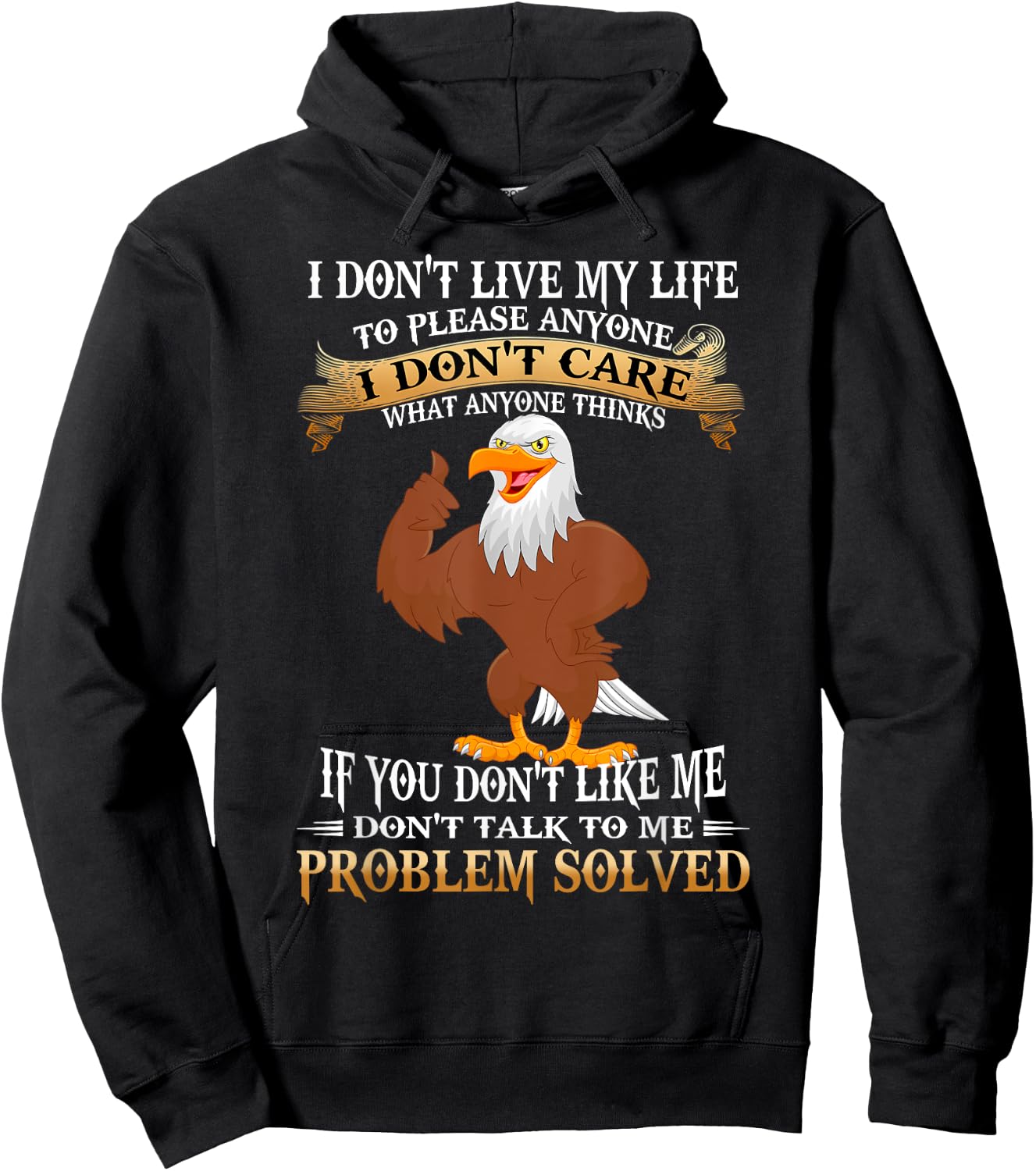 Eagle I Don't Live My Life To Please Anyone I Don't Care Hoodie - Hoodie | Black