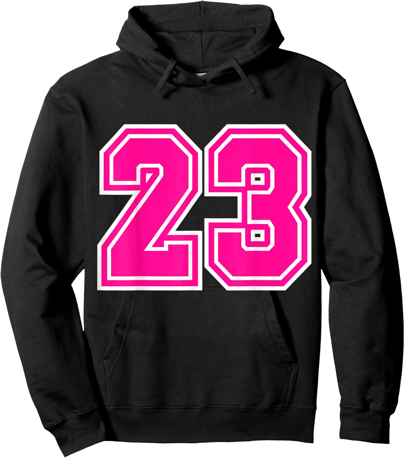 Number #23 Pink Sports Team Hoodie - Hoodie | Black