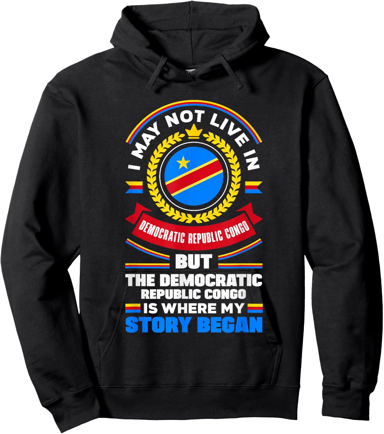 Congolese DR Congo Congolese Flag Quote Hoodie - Hoodie | Black