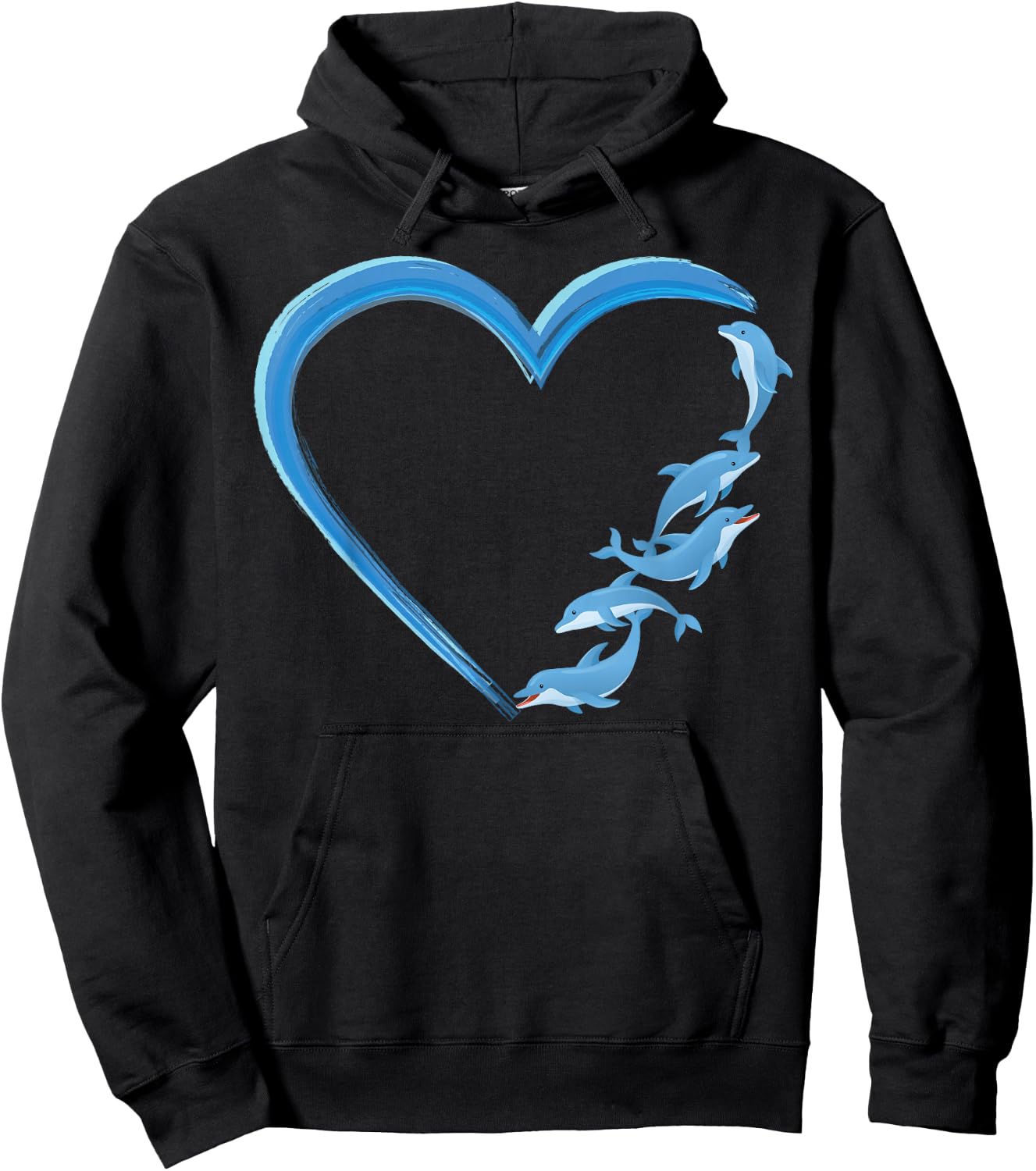 Dolphin Heart Hoodie - Hoodie | Black