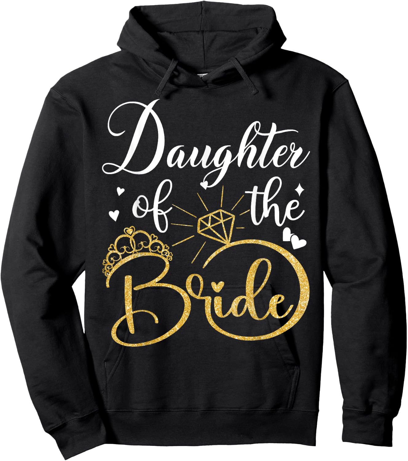 Daughter Of The Bride Wedding Bridal Shower Matching Family Hoodie - Hoodie | Black