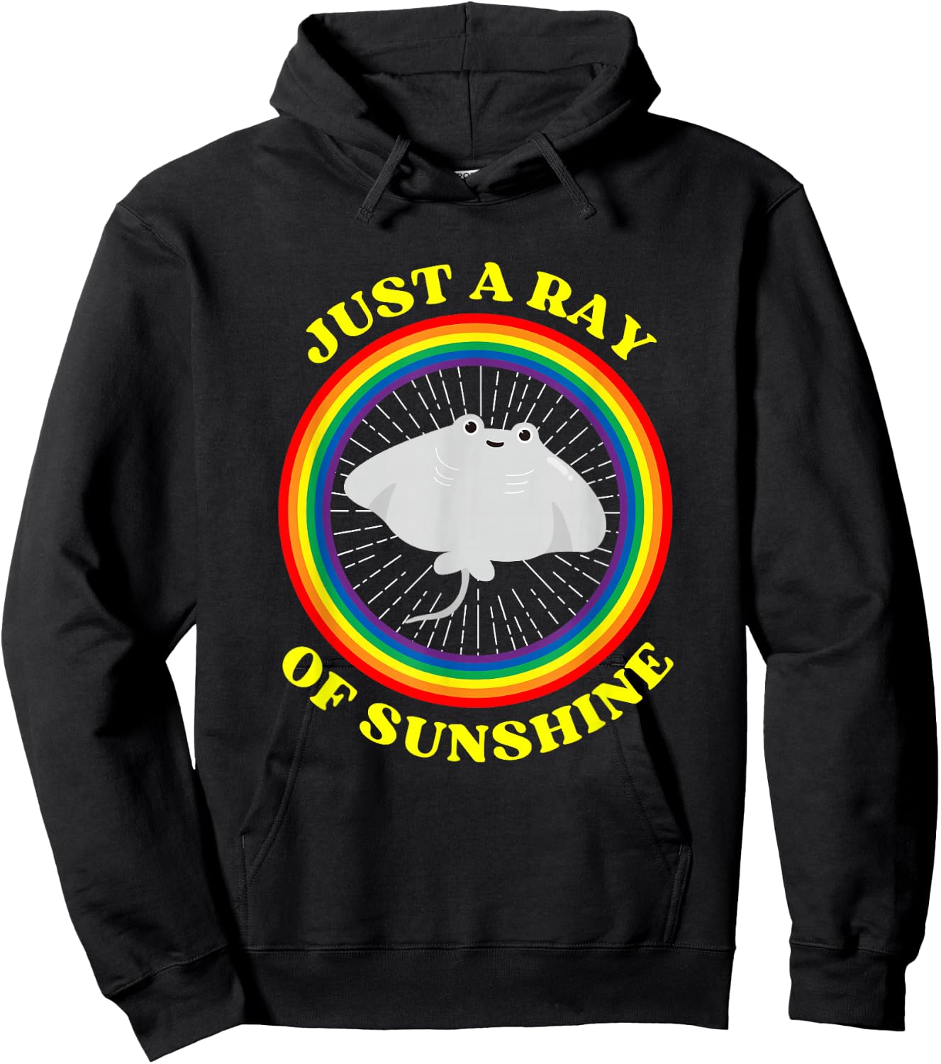 Stingray Of Sunshine Funny Stingray Rainbow Hoodie - Hoodie | Black