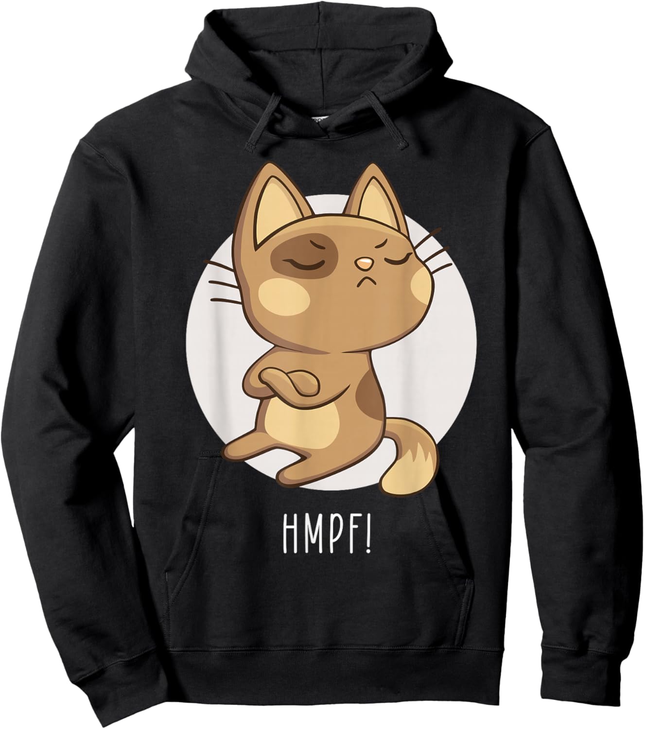 Hmph! Sulking Cat Anti-Social Cat for Funny Cat Lovers Hoodie - Hoodie | Black