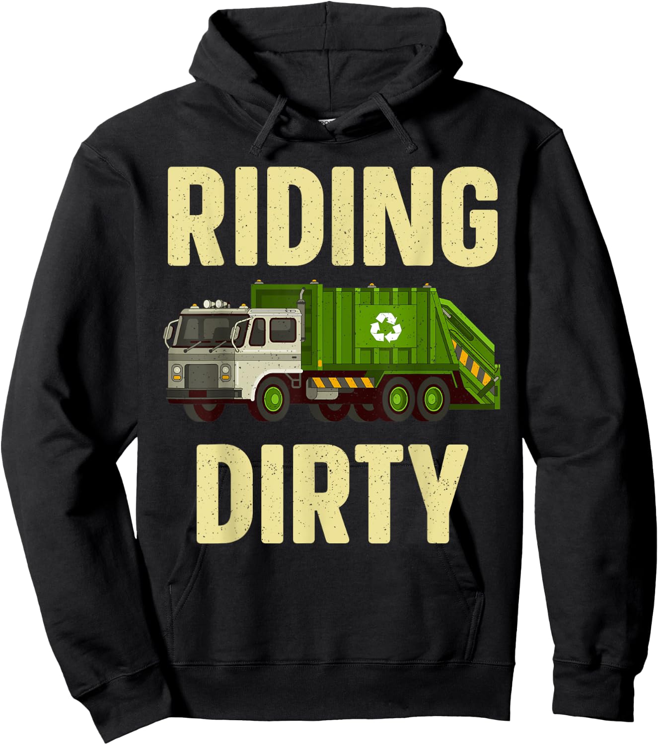 Funny Garbage Truck Art For Toddler Boys Trash Garbage Truck Hoodie - Hoodie | Black