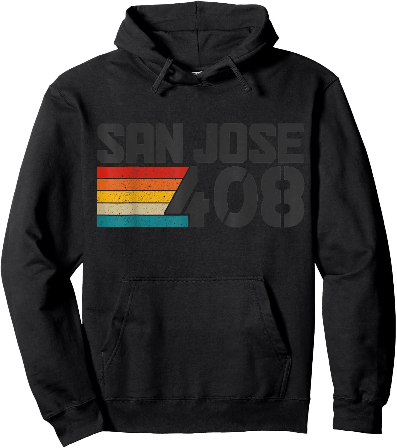 San Jose California 408 Area Code Pride Vintage Hoodie - Hoodie | Black