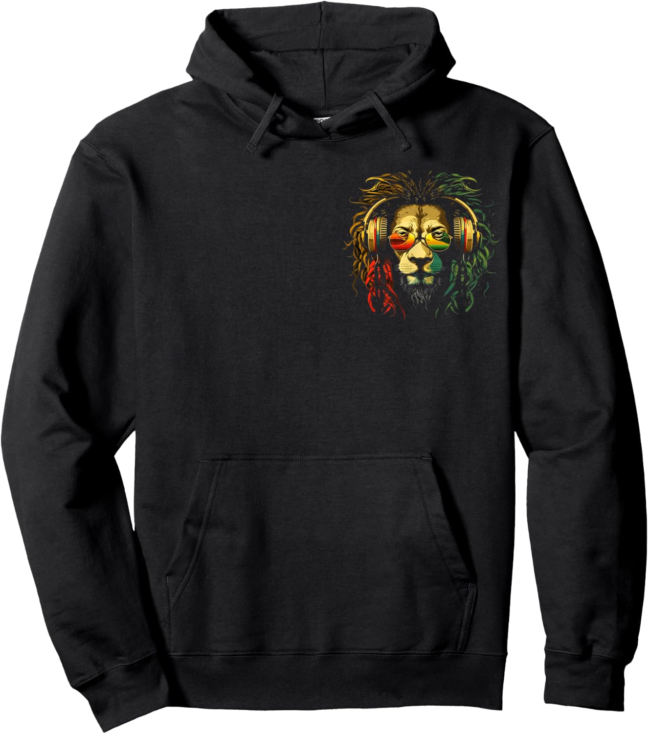 Rasta Reggae Music Lion Of Judah Hippie Jamaican Lion Hoodie - Hoodie | Black