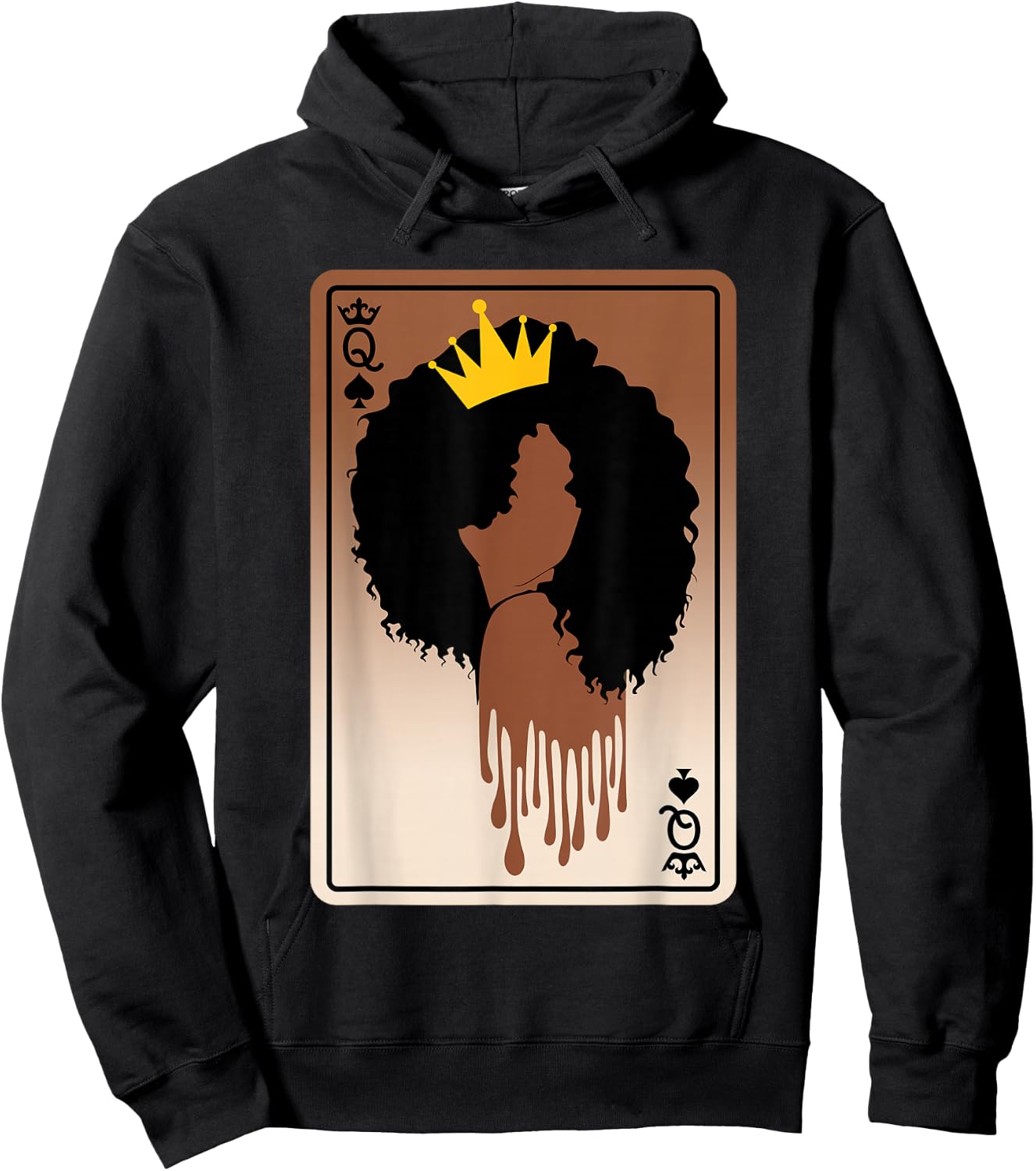 Spades Queen Card Afro American Black History Month Melanin Hoodie - Hoodie | Black