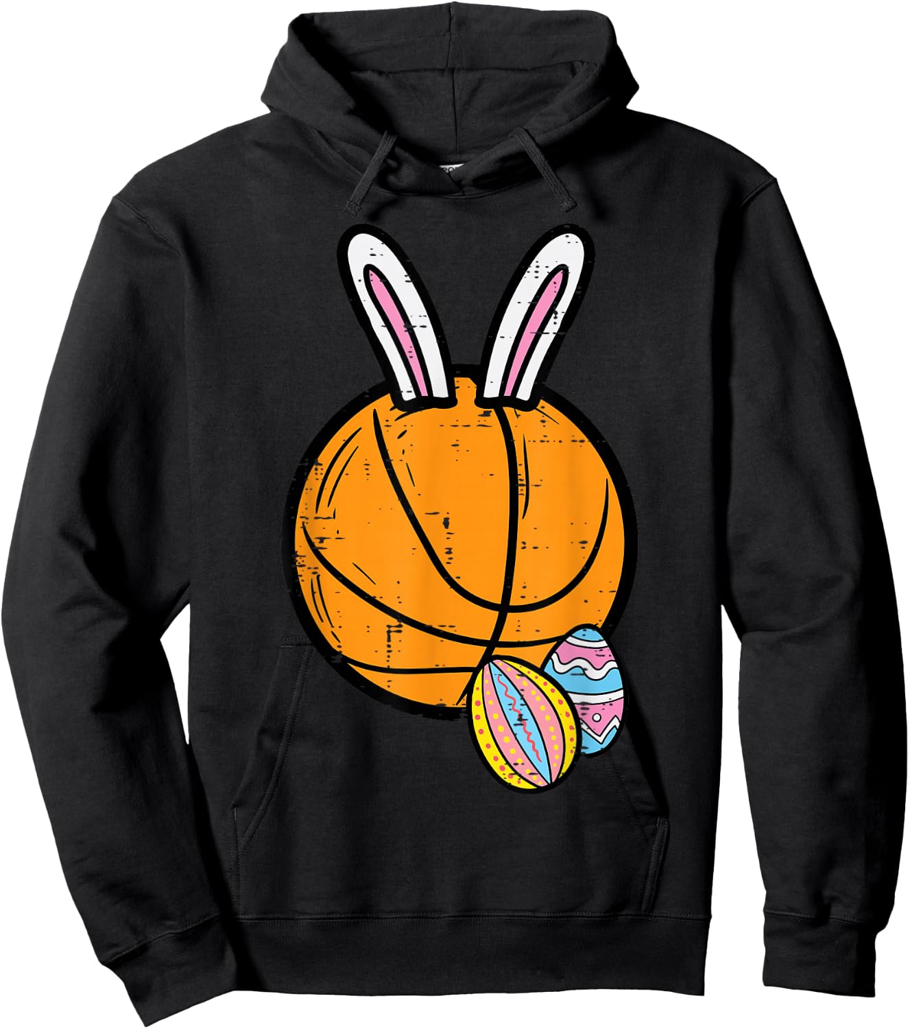Easter Basketball Bunny Rabbit Sports Men Boys Kids Teens Hoodie - Hoodie | Black