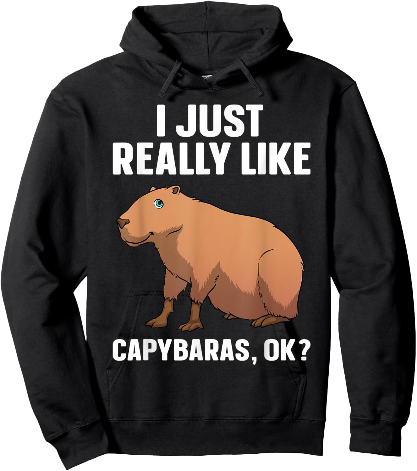 Cool Capybara Art Women Kids Rodent Animal Capybara Hoodie - Hoodie | Black