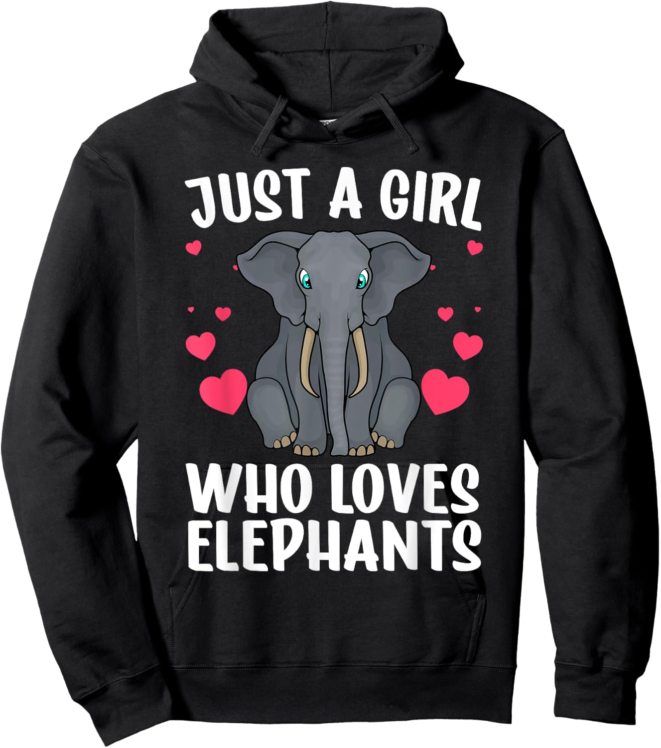 Cool Elephant Girls African Elephant Lover Zoology Hoodie - Hoodie | Black