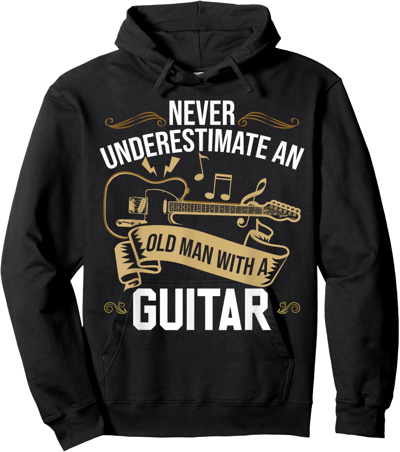 Guitarist Guitar Old Men Guitar Hoodie - Hoodie | Black