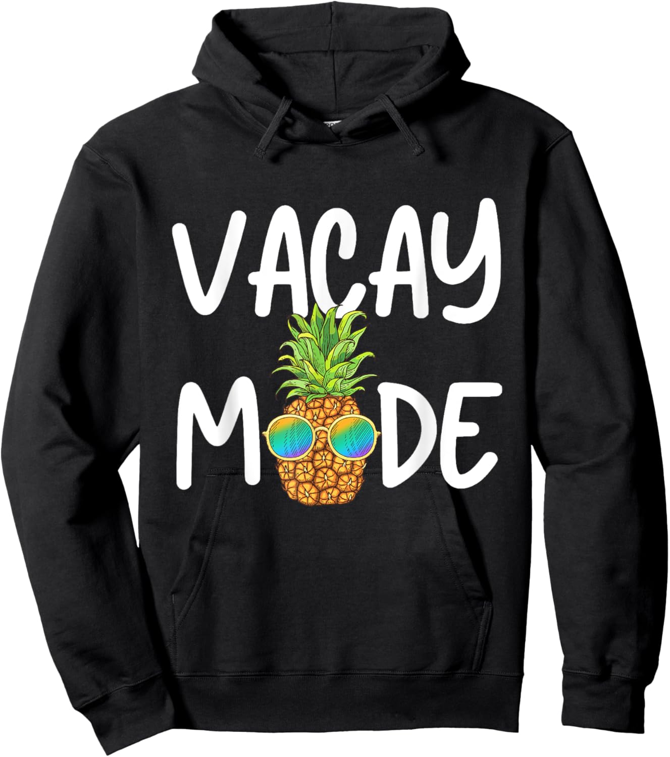 Vacay Mode Pineapple Summer Vacation Cruise Getaway Holiday Men Women Kids Hoodie - Hoodie | Black