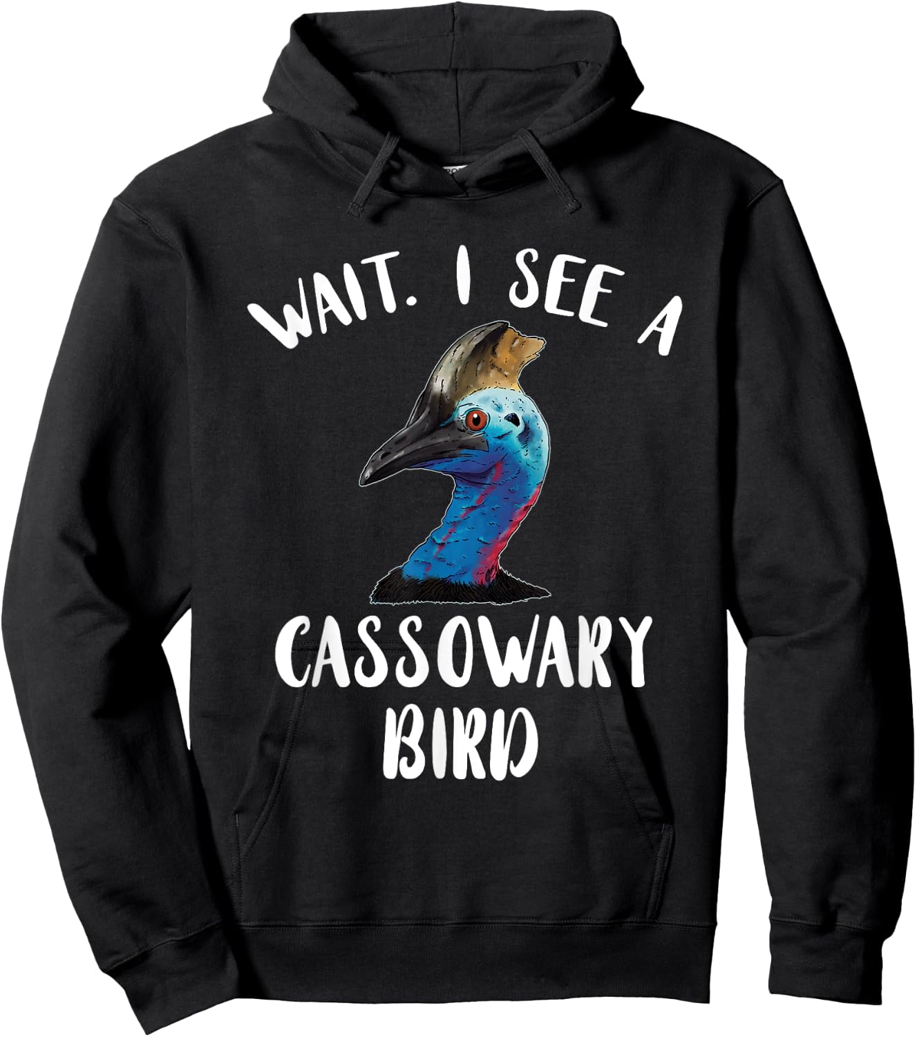 Amazing Cassowary Dino Bird Lover Wait I See A Cassowary Bird - Men's Black Short Sleeve Classic Fit Novelty Graphic Cassowary Bird Design - Small Hoodie - Hoodie | Black