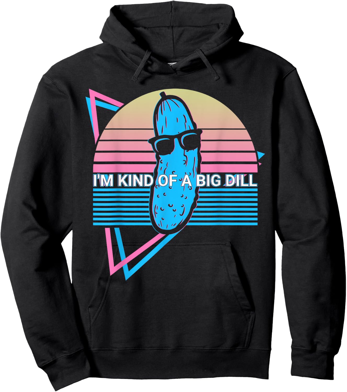 Funny Pickle Cucumber Retro I'm Kind Of A Big Dill Hoodie - Hoodie | Black