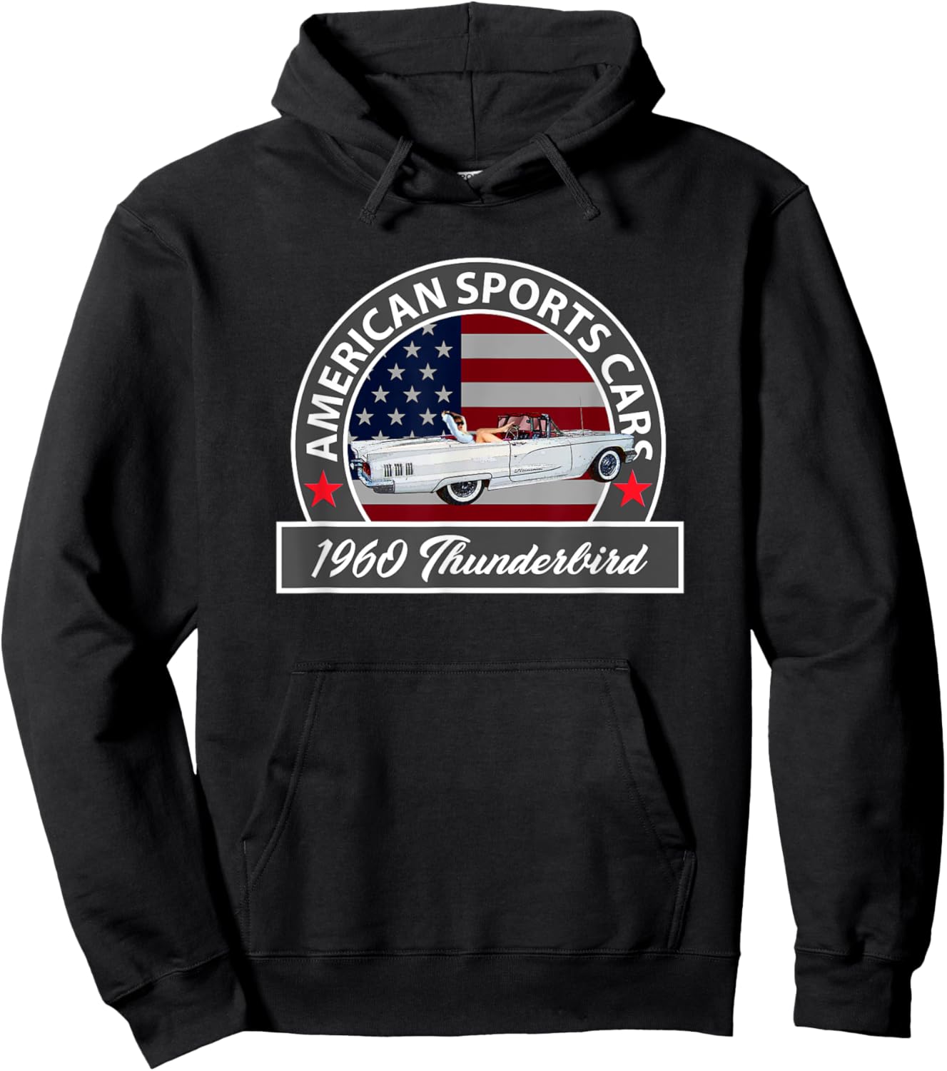 Classic Cars, 1960's, 1960 Thunderbirds, Convertibles, Tbird Hoodie - Hoodie | Black