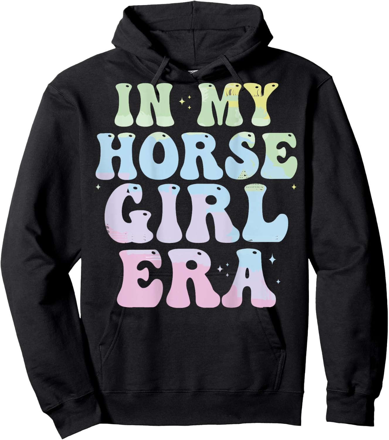 In my horse girl era Equestrian Horse Riding girls (on back) Hoodie - Hoodie | Black
