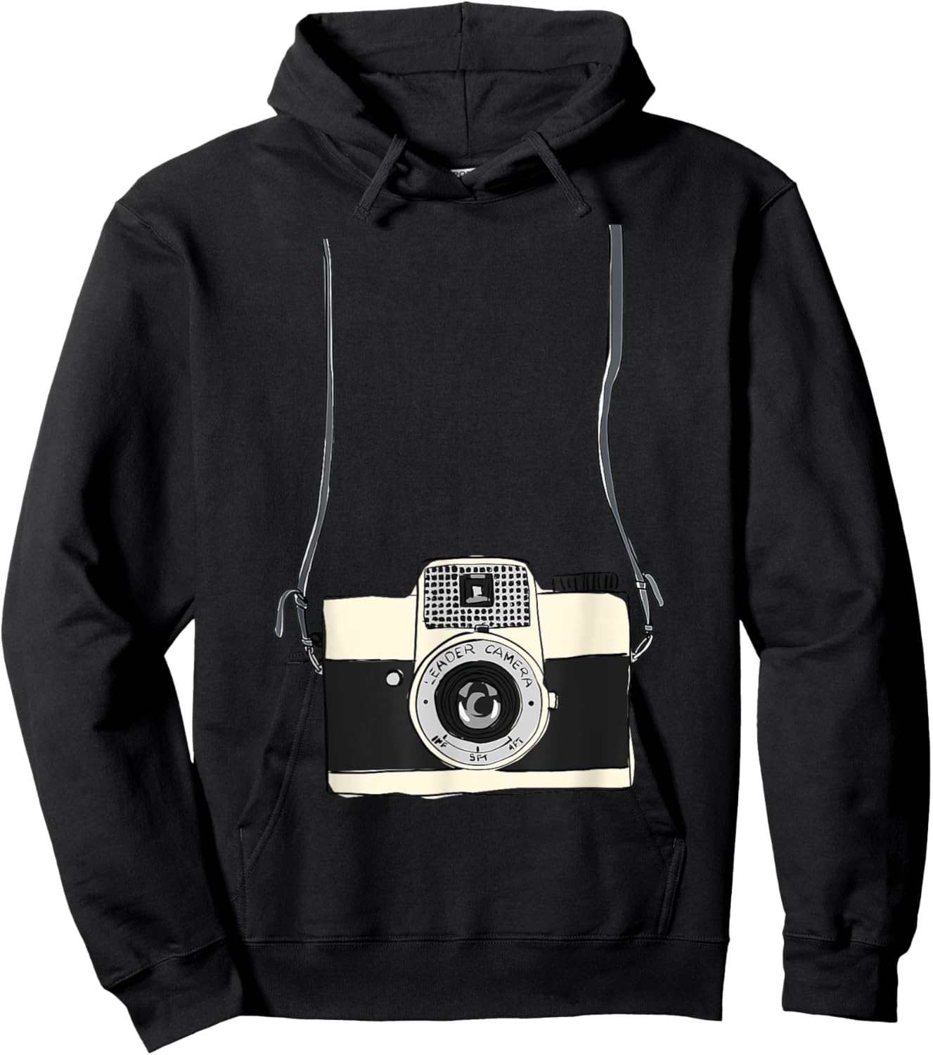 Fake Tourist Camera Holiday Vacation Photographer Funny Hoodie - Hoodie | Black