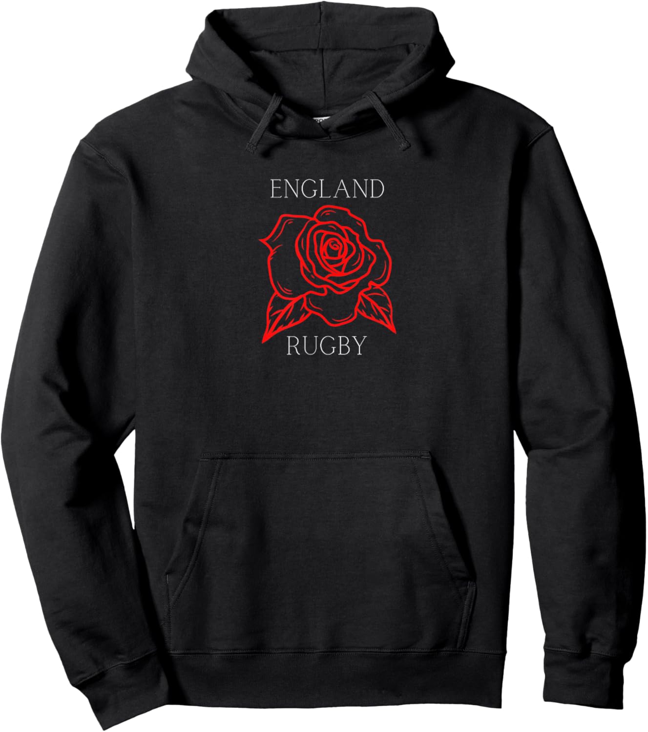 Historic Designs England Rugby Rose - England Rugby Football Top Hoodie - Hoodie | Black
