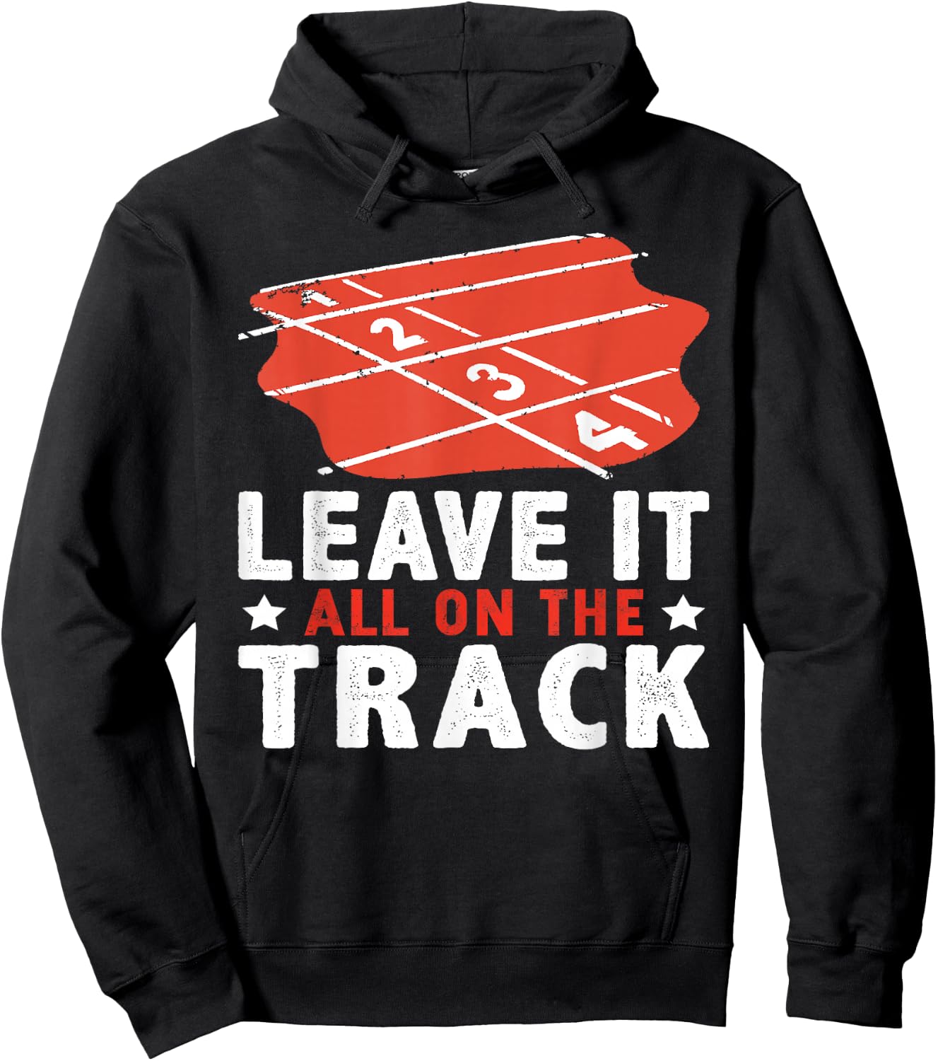 Leave It All On The Track Track And Field Hoodie - Hoodie | Black