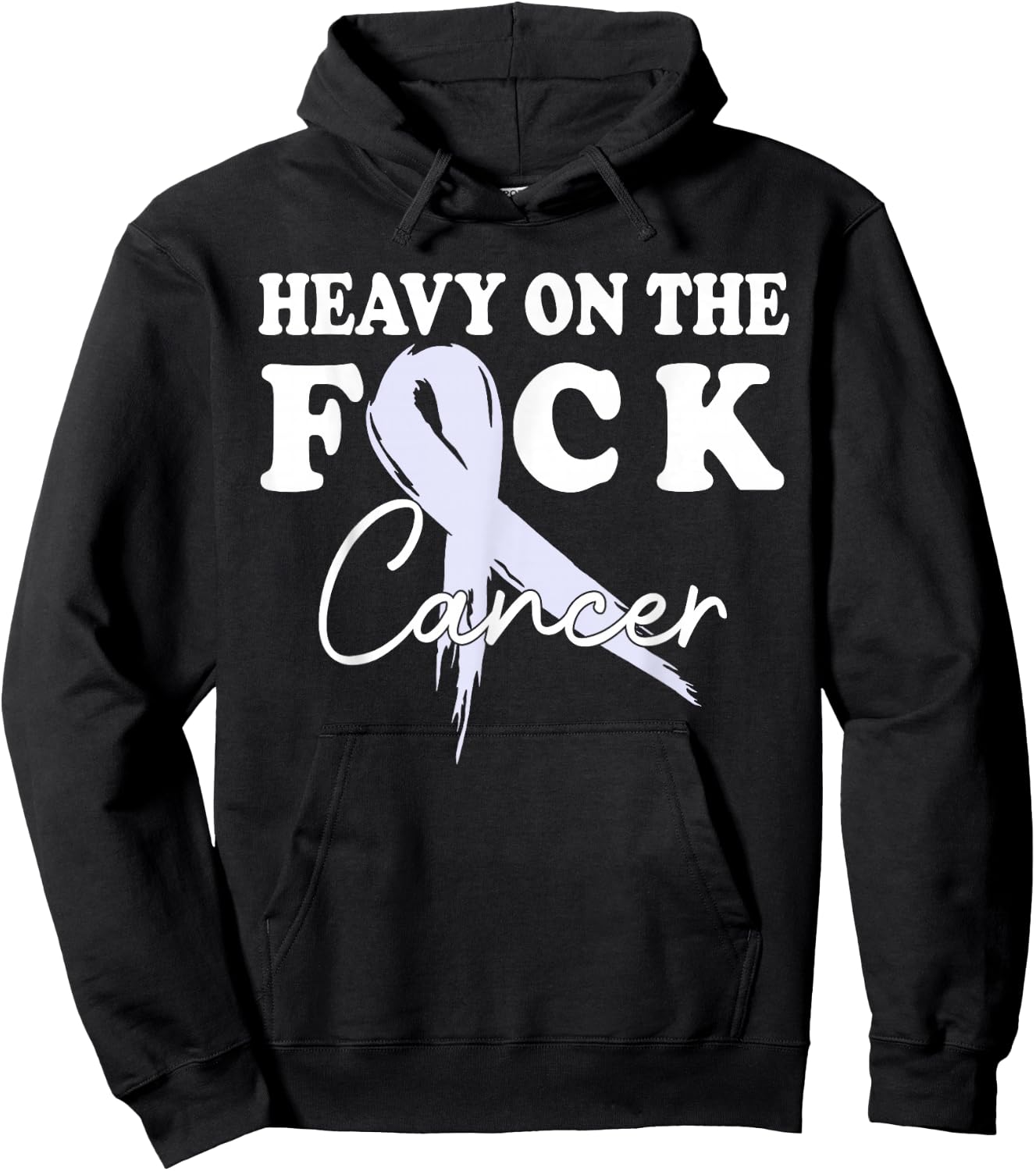 Heavy On The Fuck Cancer Survivor All Cancer Awareness Gift Hoodie - Hoodie | Black