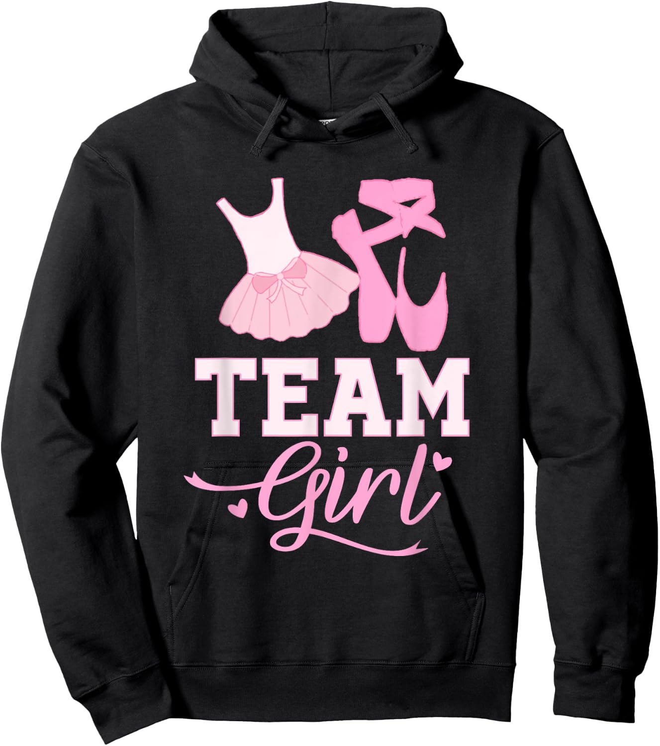 Team Girl Tutu Gender Reveal Shirt Baby Shower Party Hoodie - Hoodie | Black