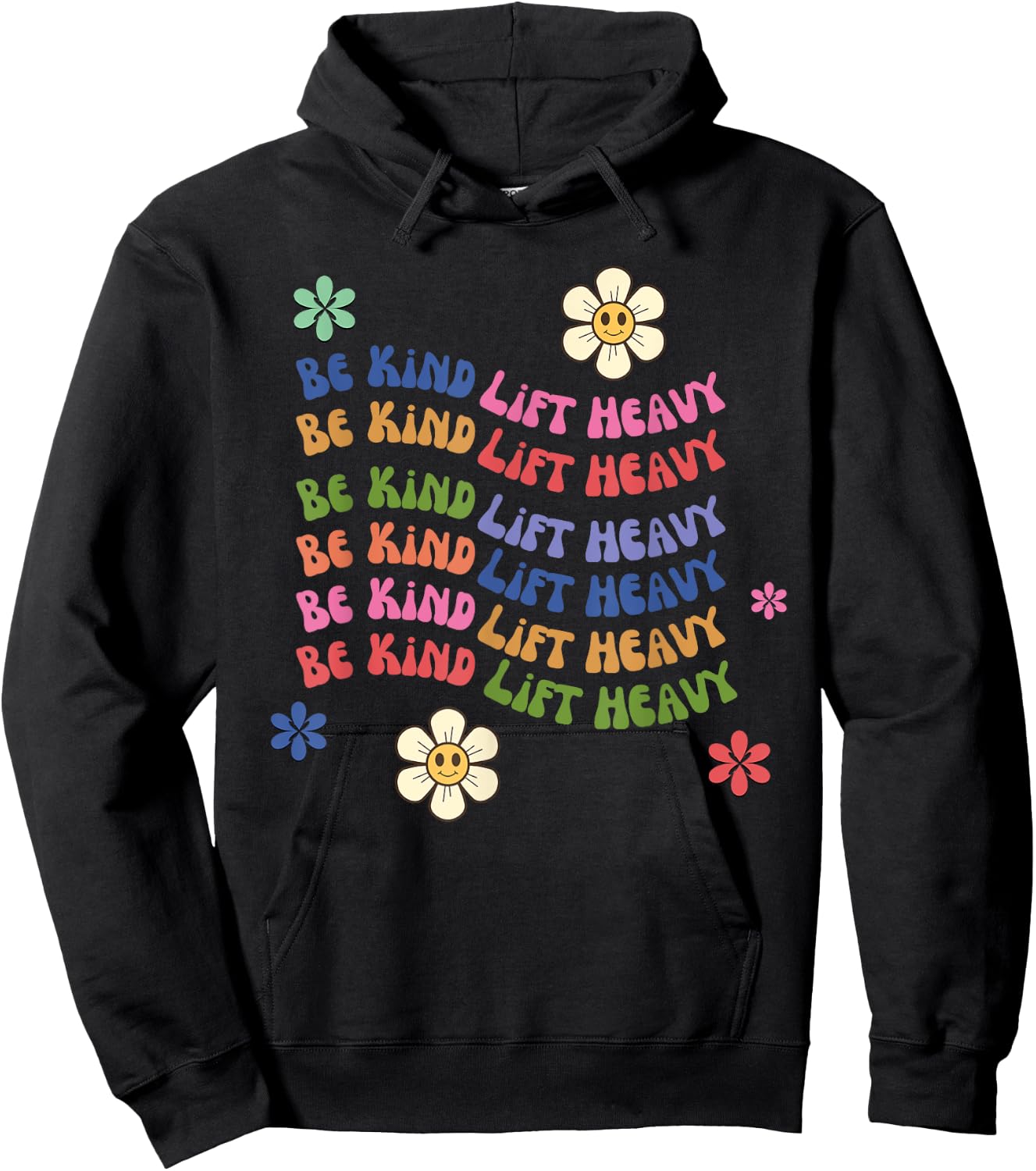 Groovy Be kind lift heavy Weightlifter cute gym workout Hoodie - Hoodie | Black