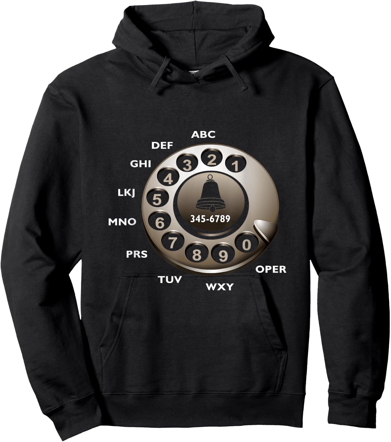 Retro Rotary Dial Phone Easy DIY Halloween Costume Hoodie - Hoodie | Black