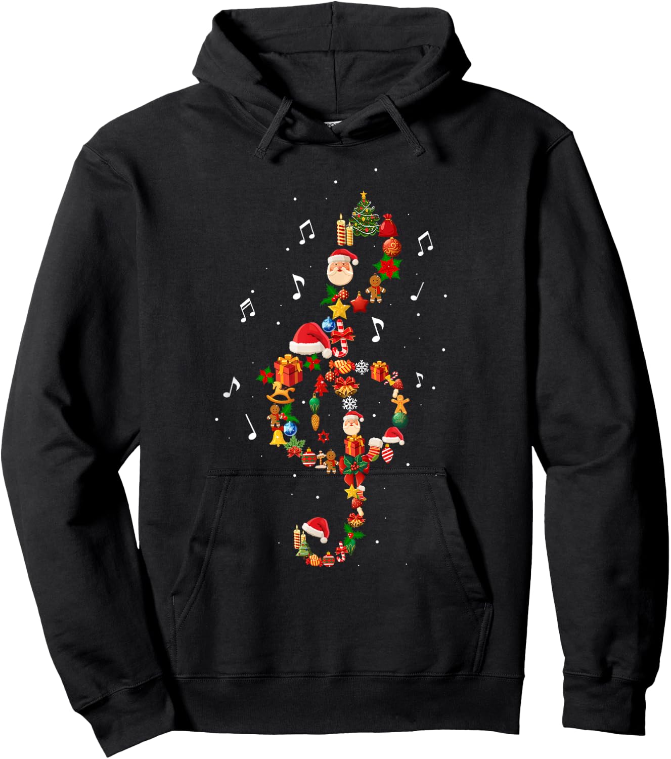 Christmas Musical Note Music Lover Teacher Sing Carols Jesus Hoodie - Hoodie | Black