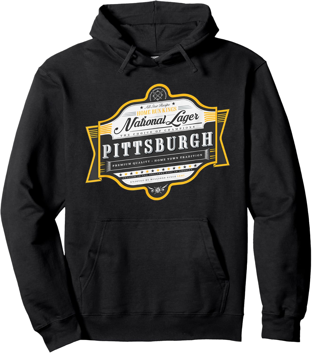 Vintage Pittsburgh Beer Label - Yinzer Pride Hoodie - Hoodie | Black