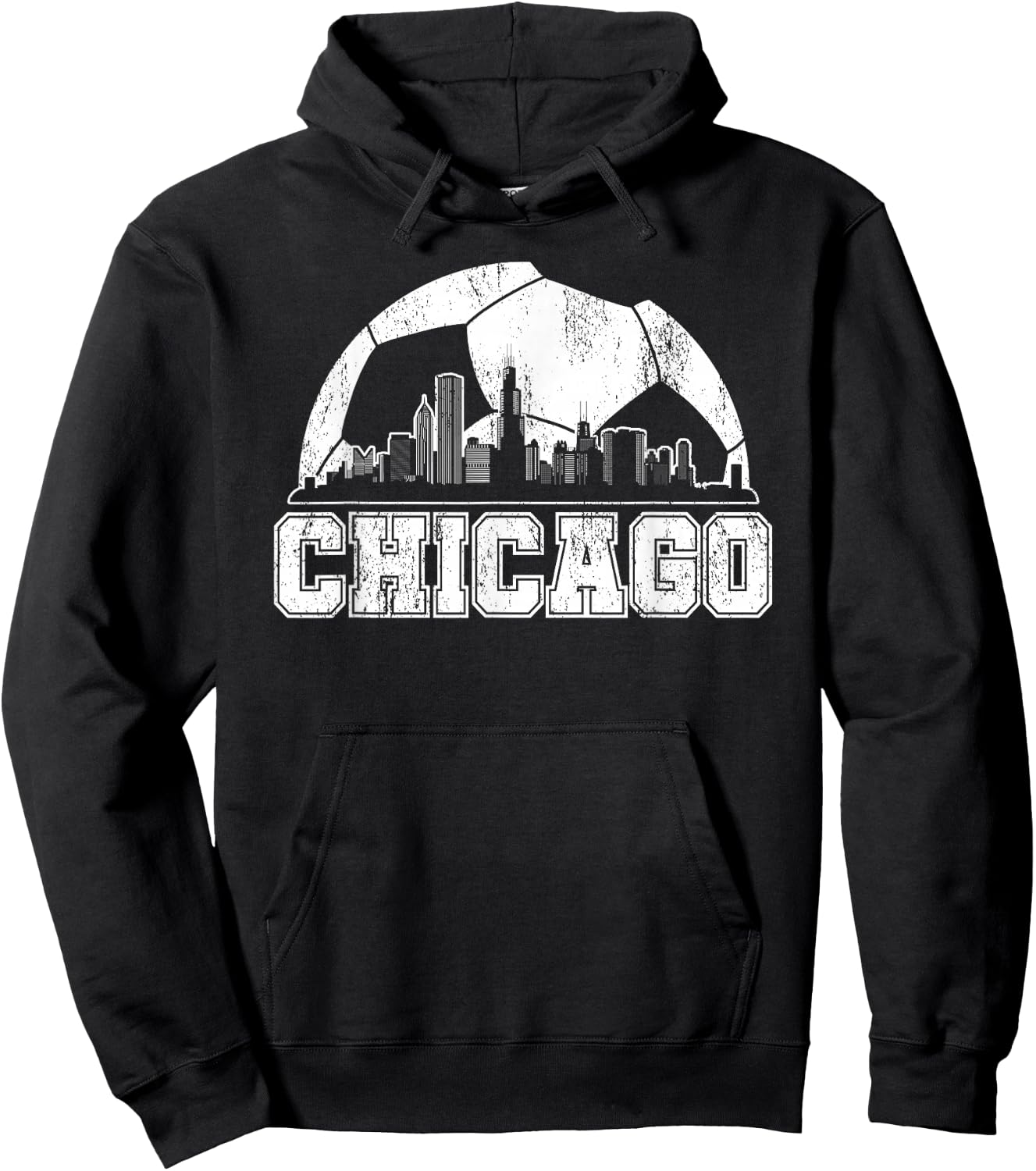 Chicago Skyline Soccer Lover Hoodie - Hoodie | Black