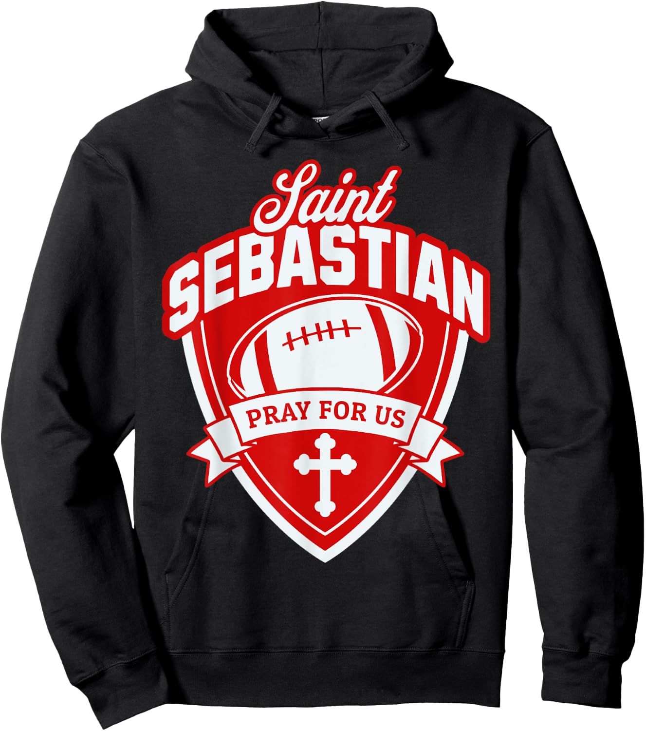 St Sebastian Patron Saint of Football Players Sports Athlete Hoodie - Hoodie | Black
