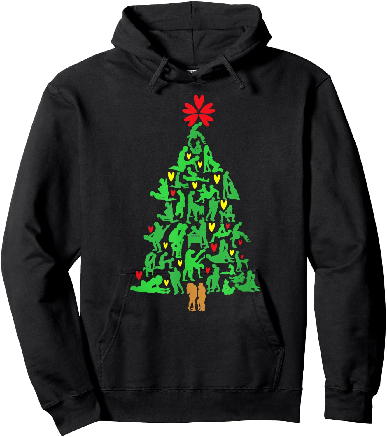 Naughty Xmas Ornaments Kamasutra Adult Humor Christmas Hoodie - Hoodie | Black