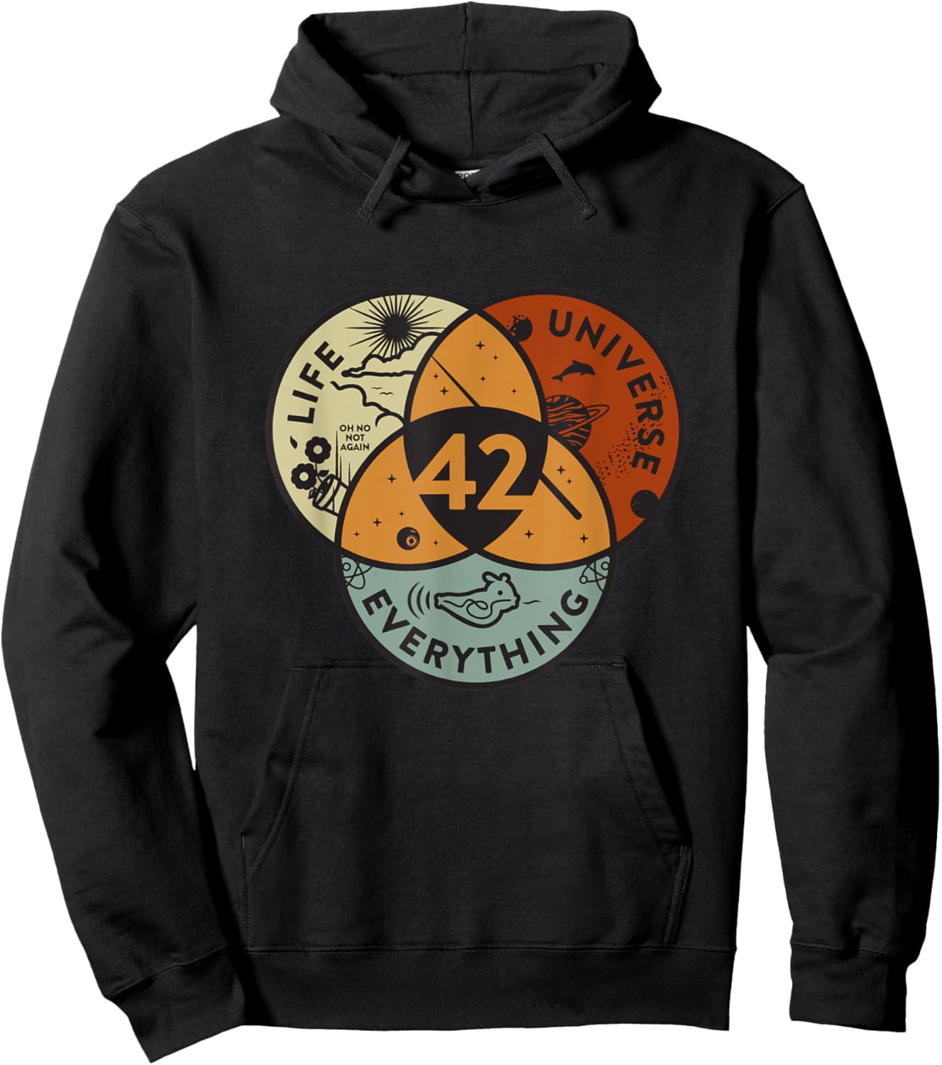 Venn Diagram Life The Universe And Everything - 42 Life Hoodie - Hoodie | Black