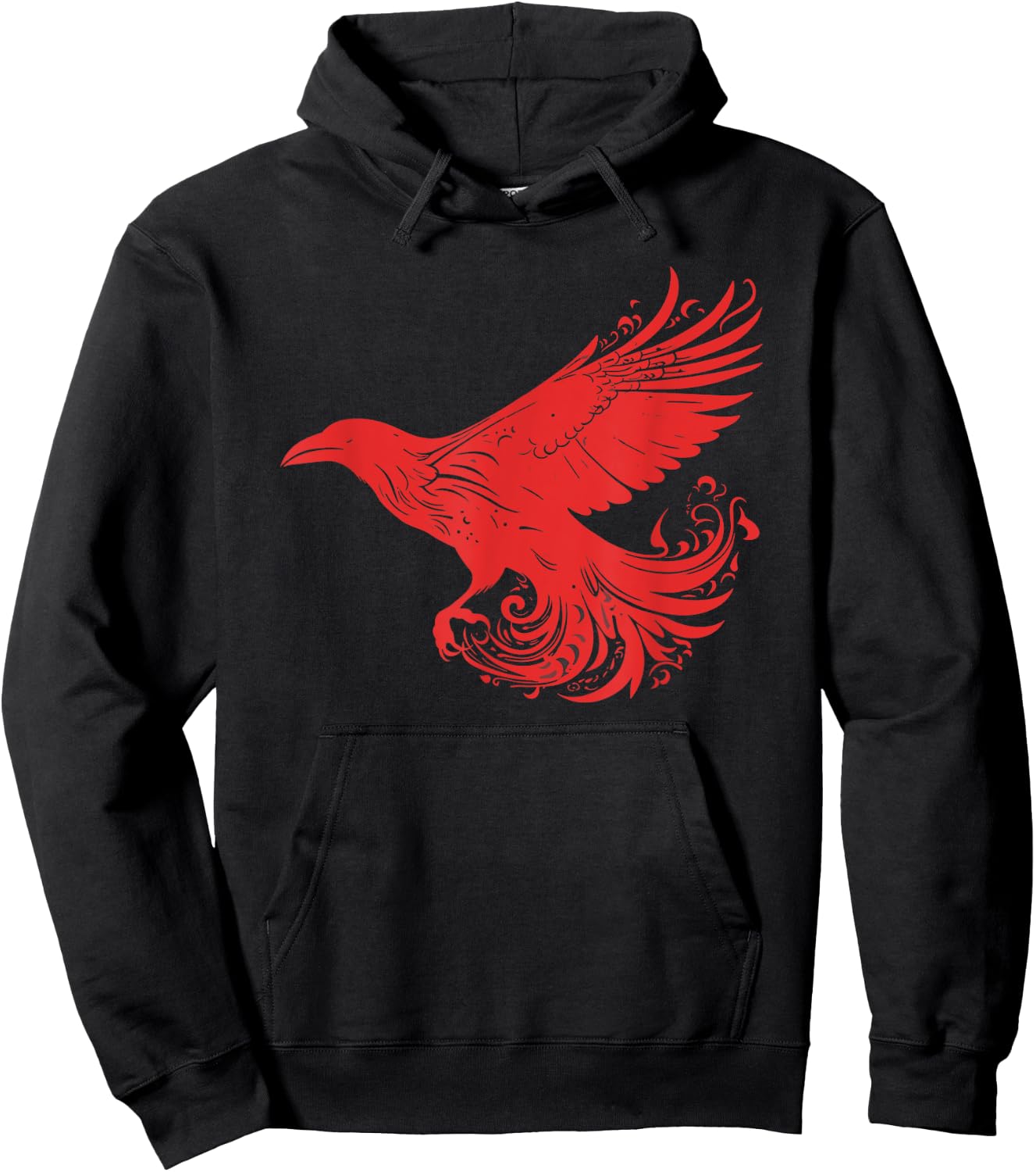 Crow Red Raven Norse Mythology Viking Vikings lover Hoodie - Hoodie | Black