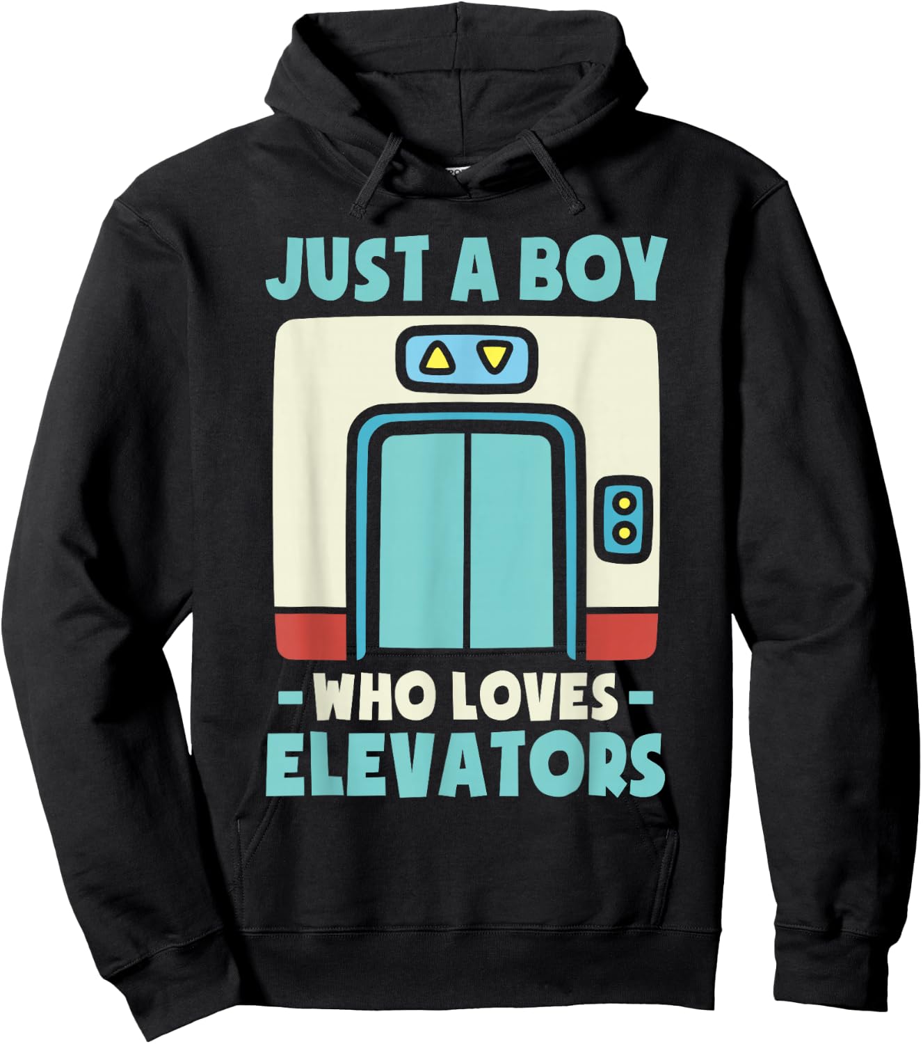 Just a Boy Who Loves Elevators -Kids Elevator Graphic Kids - Black, Small Hoodie - Hoodie | Black