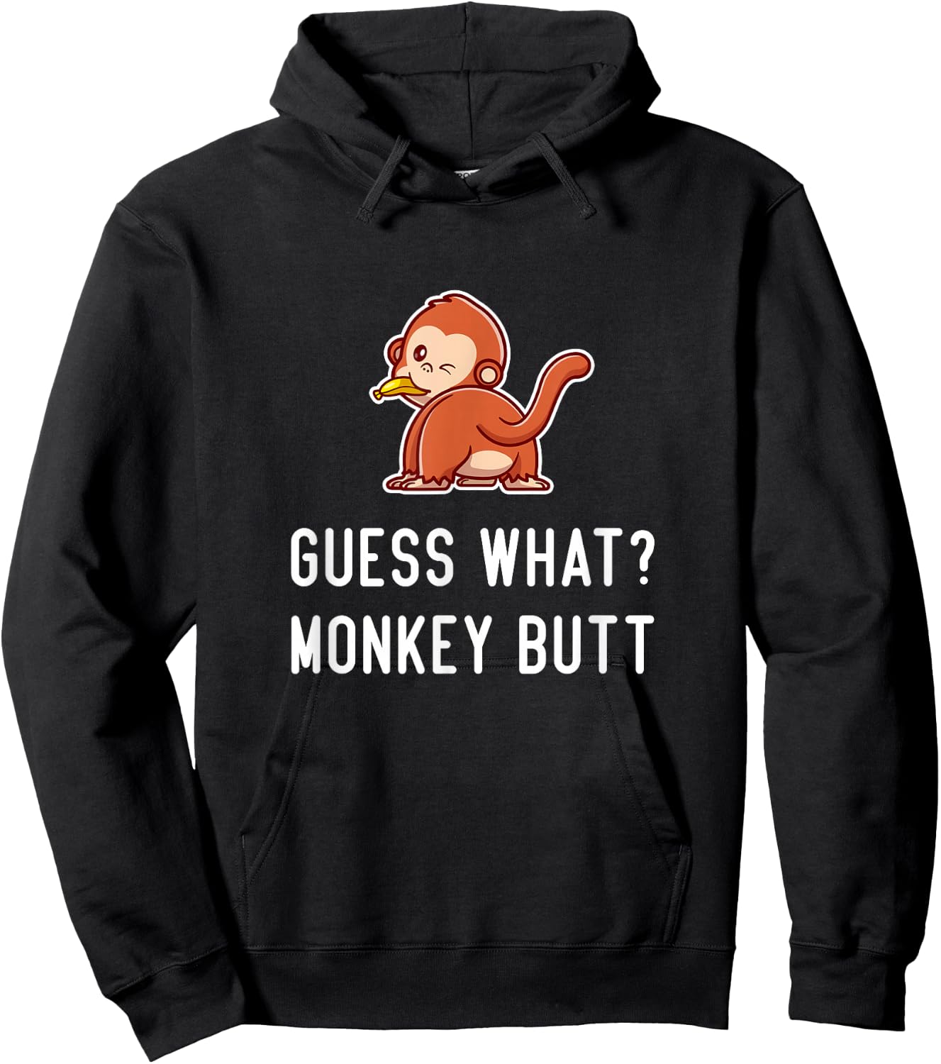 Funny Monkey Guess Monkey Butt Women Girls Ape Cute Monkey Hoodie - Hoodie | Black