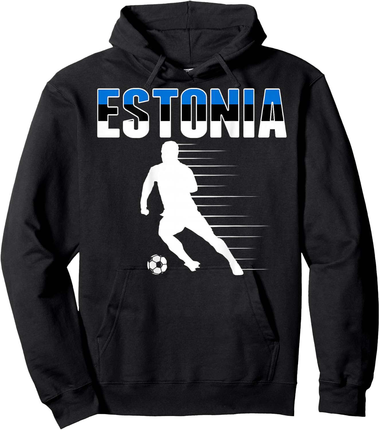 Estonia Soccer Lovers Jersey Estonian Flag Football Players Hoodie - Hoodie | Black