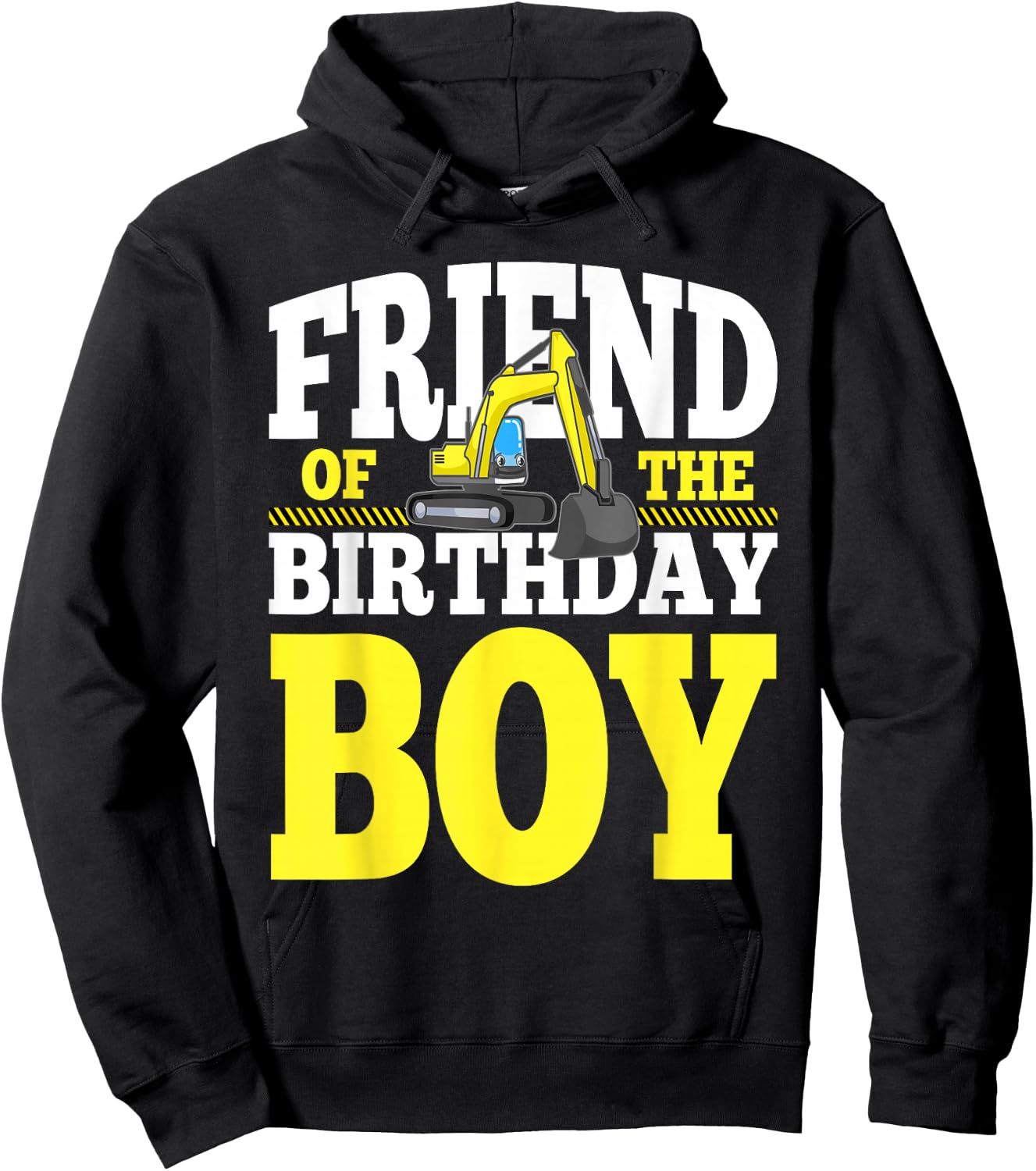 Friend Of The Birthday Boy Construction Family Matching Hoodie - Hoodie | Black