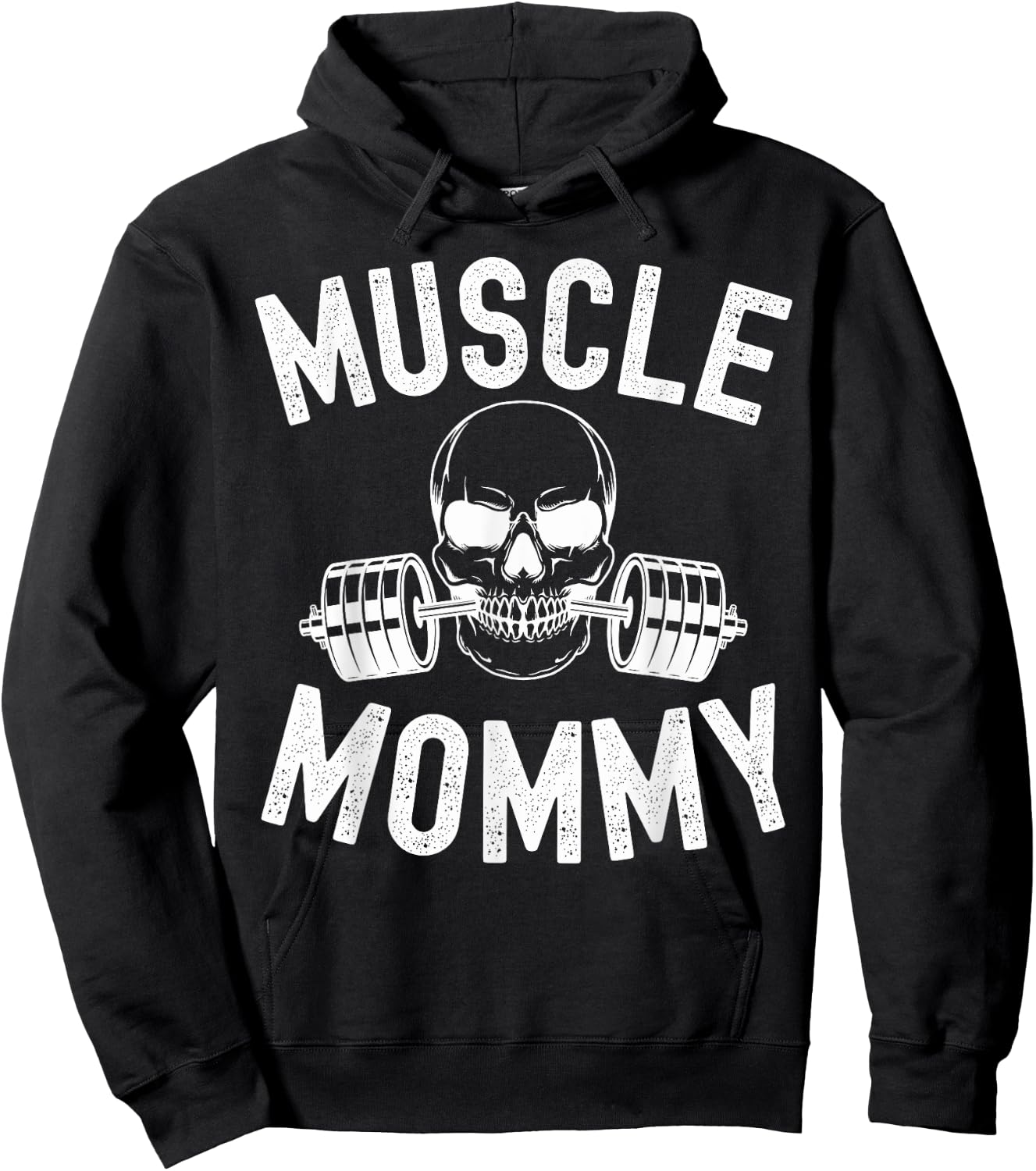 Muscle Mommy Weightlifter mom cool skull gym mother workout Hoodie - Hoodie | Black