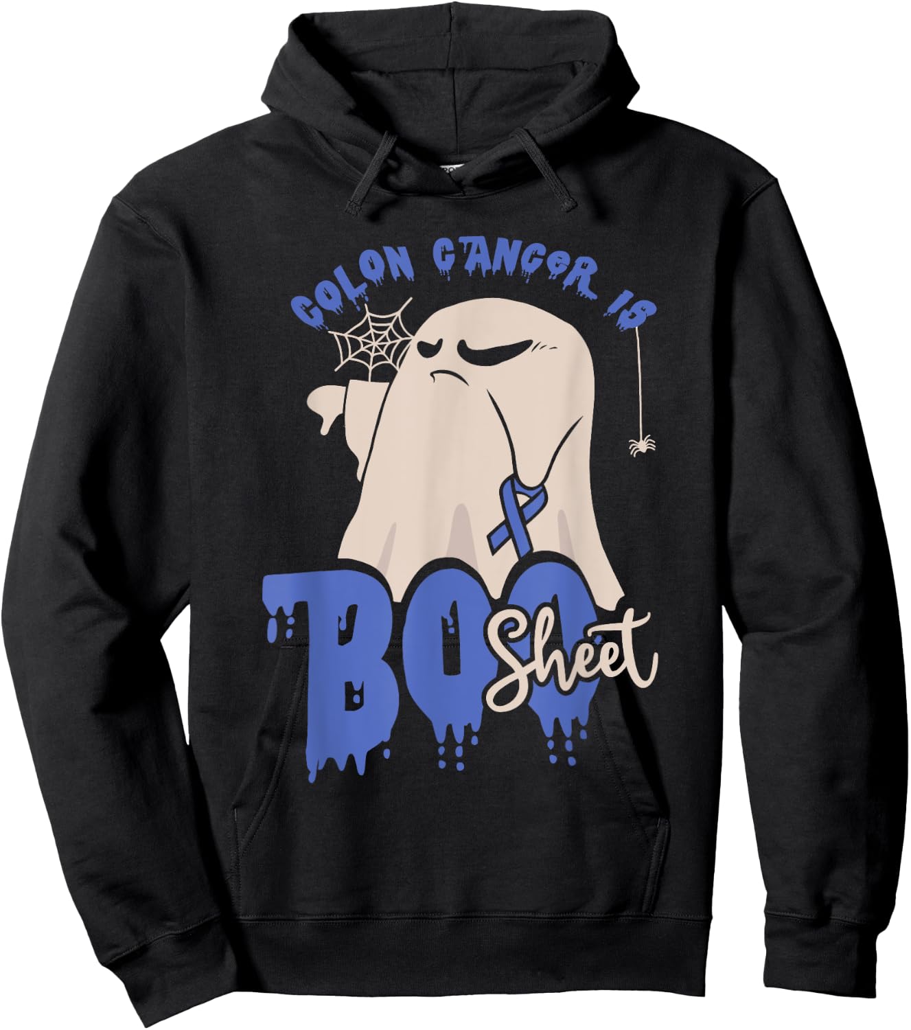 Colon Cancer is boo sheet Halloween Colon Cancer Awareness Hoodie - Hoodie | Black