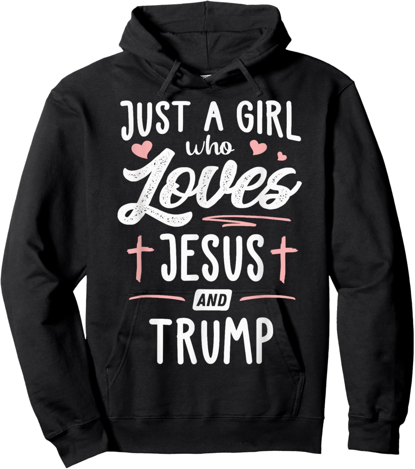 Just A Girl Who Loves Jesus And Trump Christmas 2024 Hoodie - Hoodie | Black