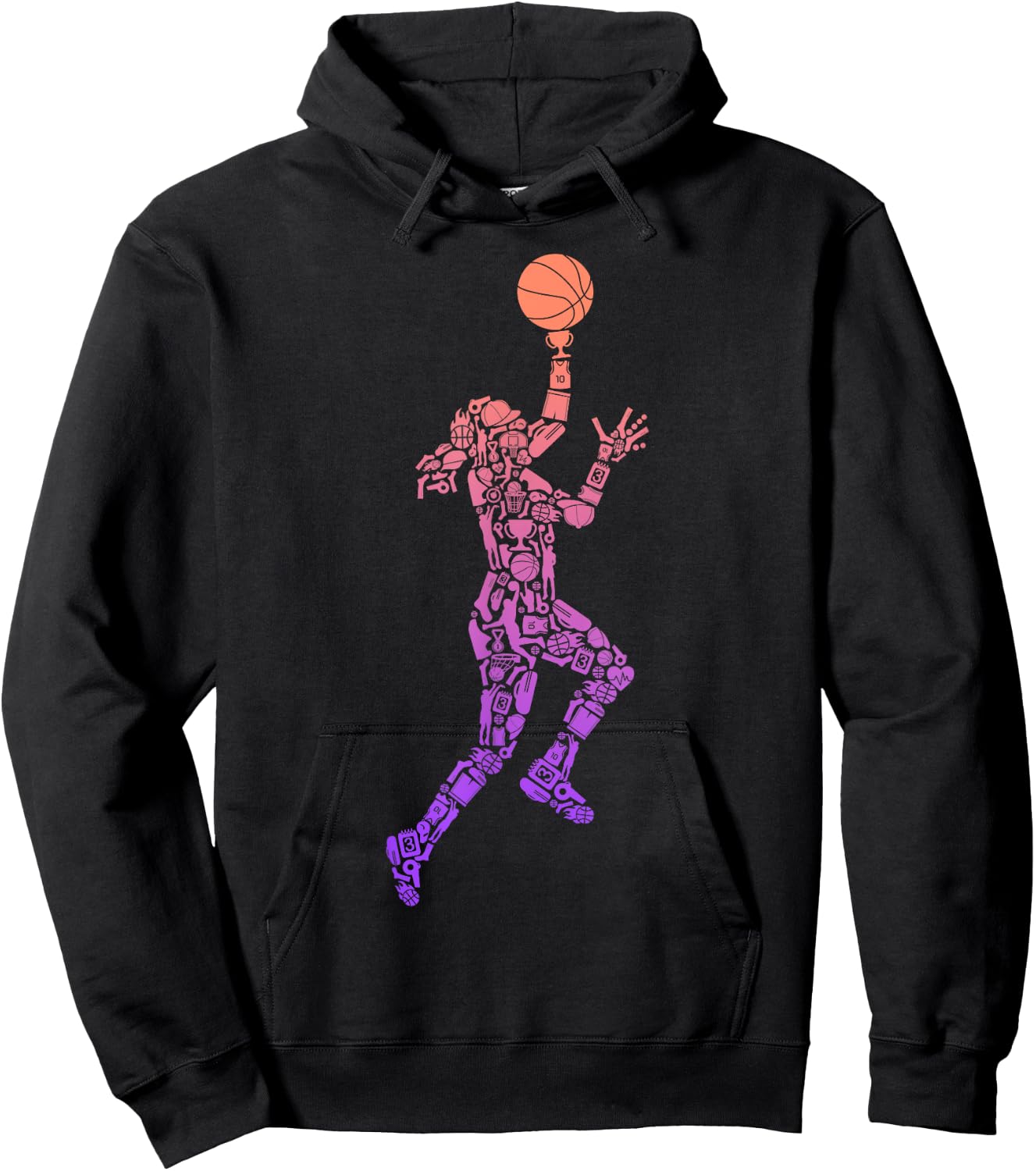 Basketball Player Bball Kids Women Girls Basketball Hoodie - Hoodie | Black