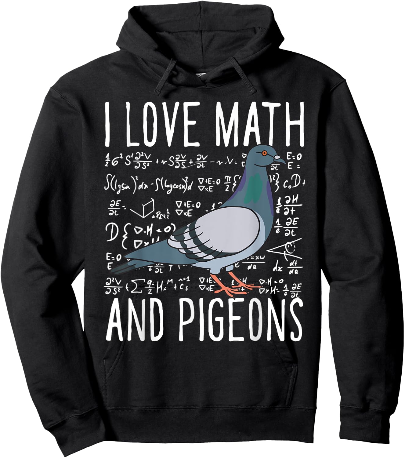 I Love Math And Pigeons Breeder Birding School Kids Hoodie - Hoodie | Black