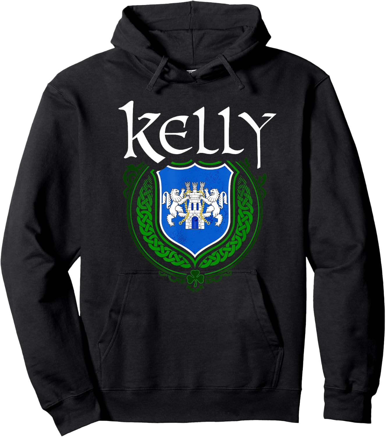 Kelly Surname Irish Clan Tartan Badge Ireland Hoodie - Hoodie | Black