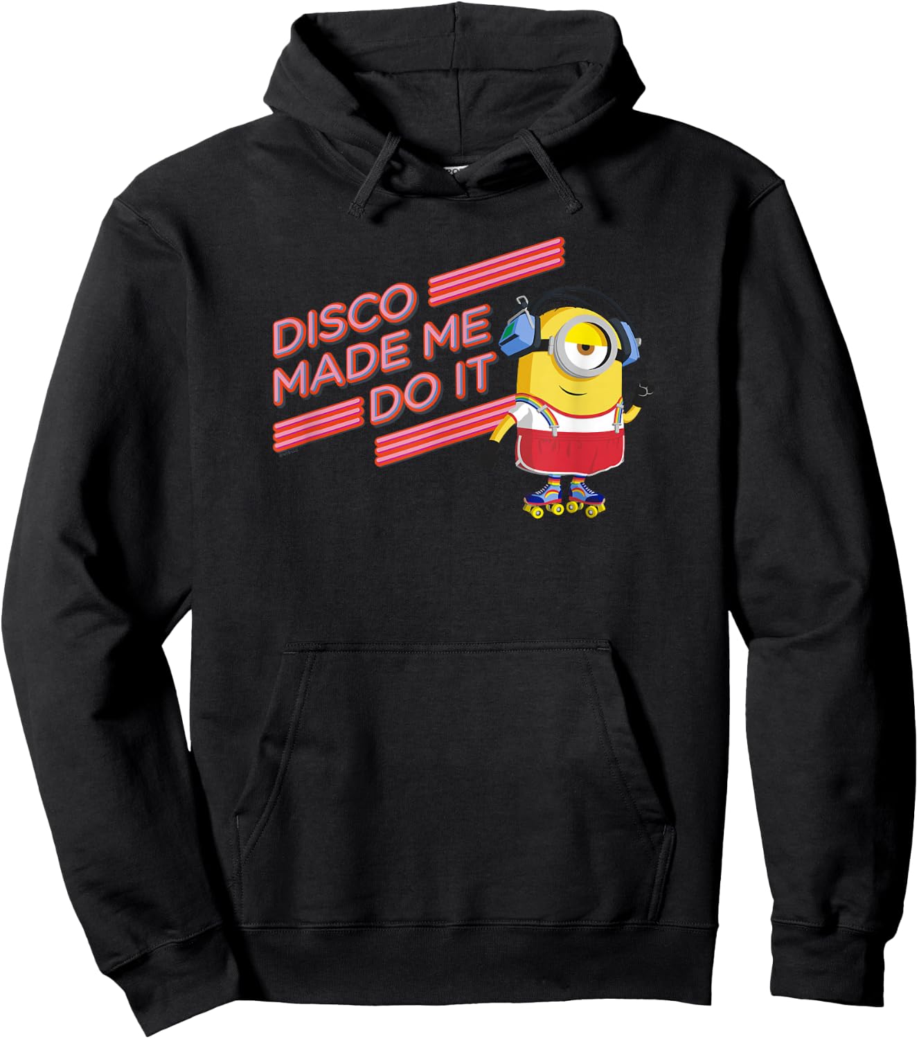 Minions Stuart Roller Skating Disco Made Me Do It Hoodie - Hoodie | Black